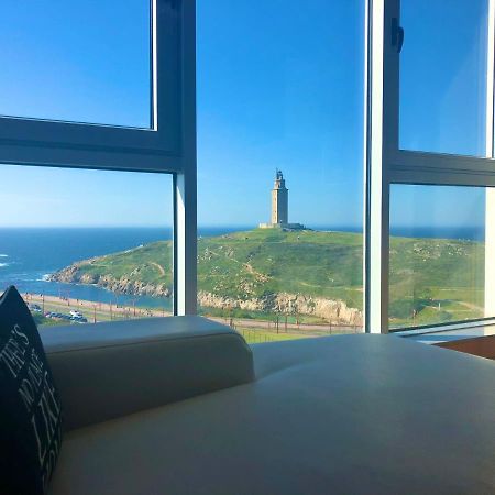 Parking, Vistas Al Mar Y Tres Habitaciones A Coruna Luaran gambar