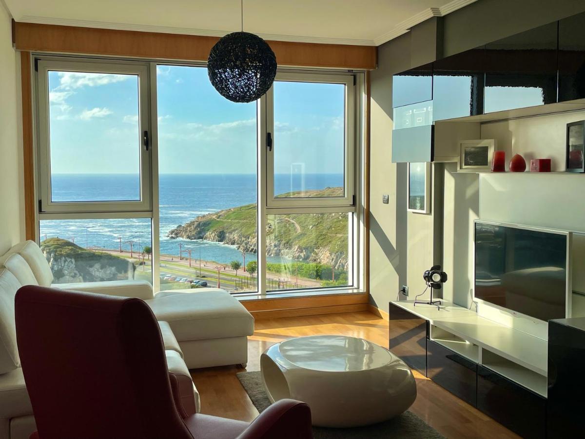 Parking, Vistas Al Mar Y Tres Habitaciones A Coruna Luaran gambar
