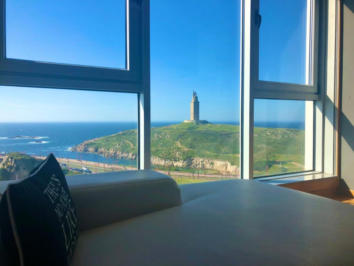 Parking, Vistas Al Mar Y Tres Habitaciones A Coruna Luaran gambar